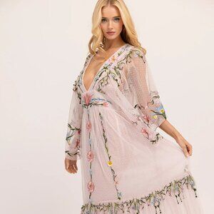FILLYBOO Angel Maxi Dress In Filigree Nouveau Lavender NWT